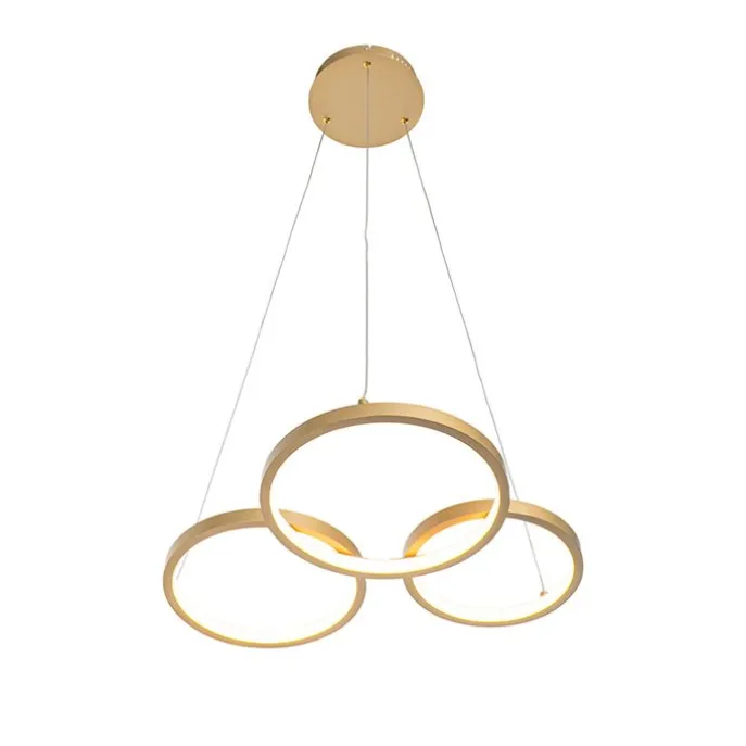 Hängelampe gold inkl. LED 3-Stufen dimmbar 3-flammig - Rondas