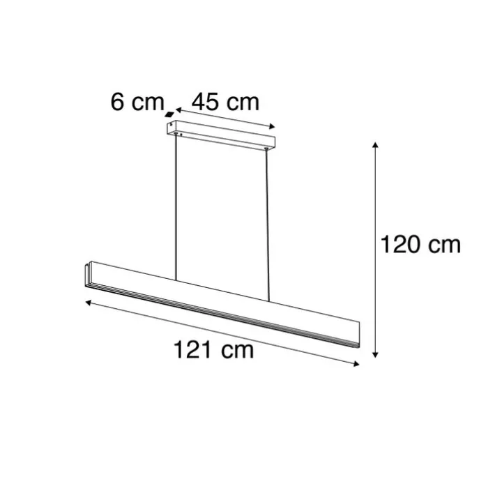 Hängelampe Holz 121 cm inkl. LED mit Fernbedienung - Ajdin