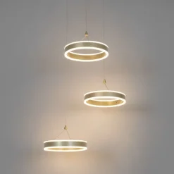 Hängelampe Messing rund inkl. LED 3-Stufen dimmbar 3-Licht - Lyani