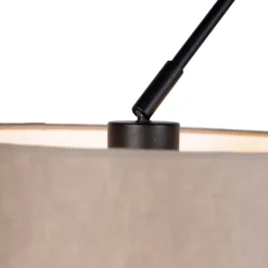 Hängelampe mit Leinenschirmen taupe 35 cm - Blitz II schwarz