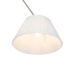 Hängelampe mit plissiertem Schirm creme 35 cm - Blitz I Stahl