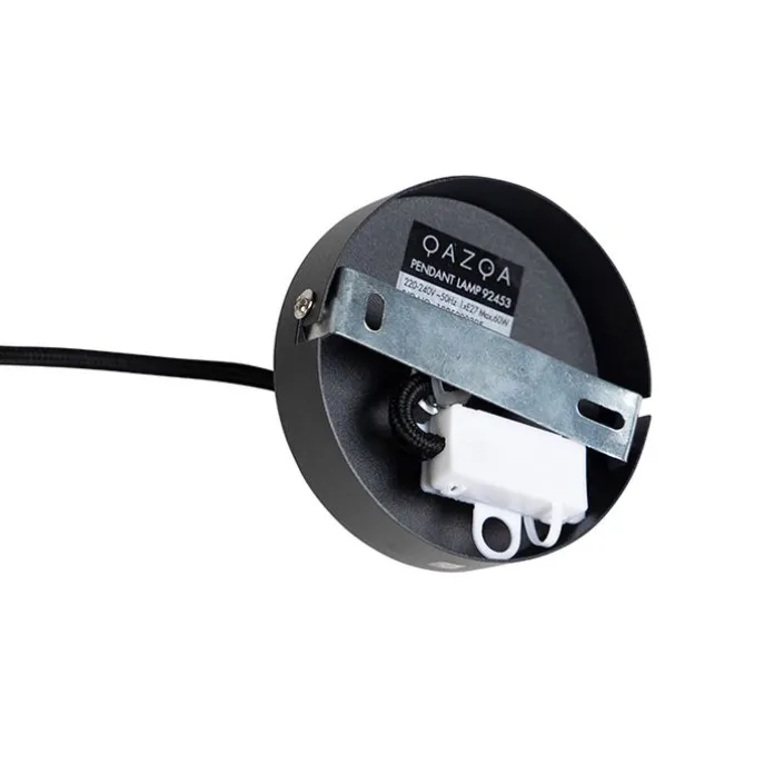 Hängelampe mit Samtschirm taupe mit Gold 40 cm - Combi