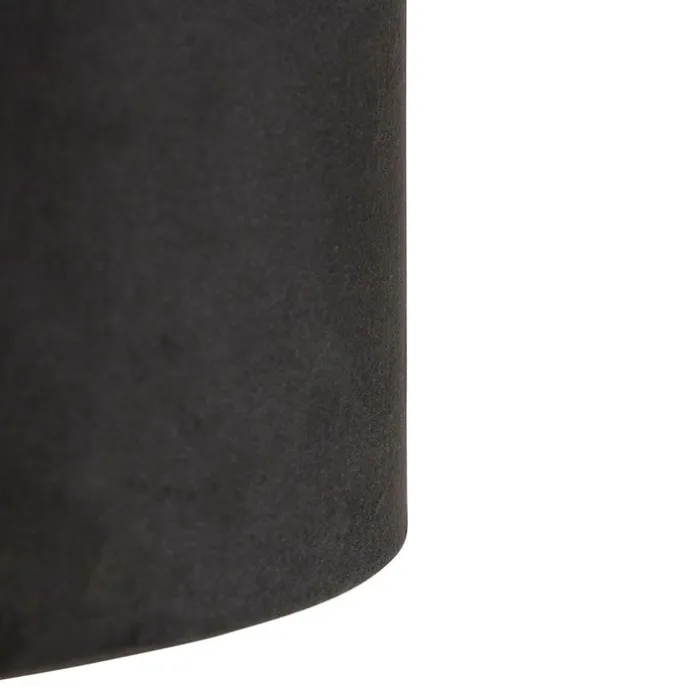 Hängelampe mit Veloursschirm schwarz mit Gold 35 cm - Blitz I schwarz