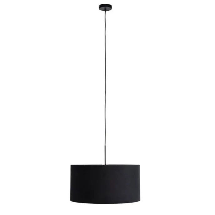 Hängelampe mit Veloursschirm schwarz mit Gold 50 cm - Combi