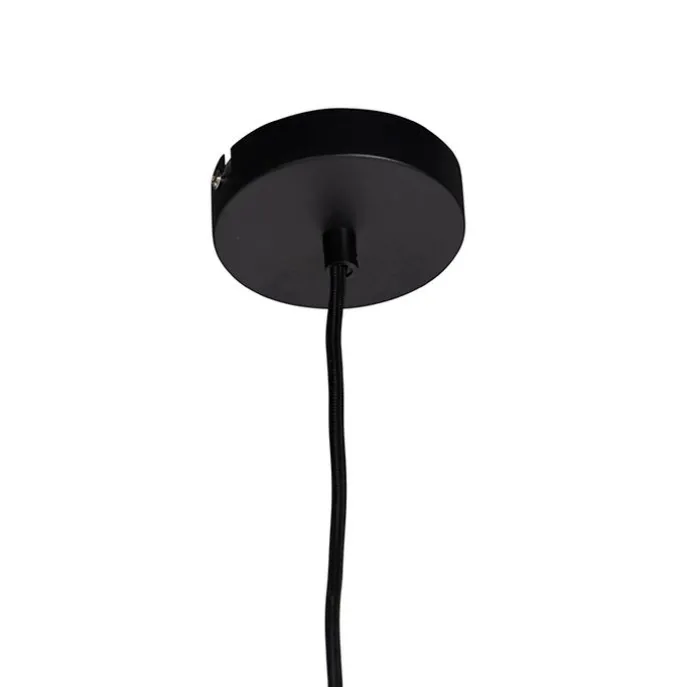 Hängelampe mit Veloursschirm schwarz mit Gold 50 cm - Combi