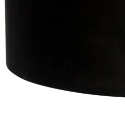 Hängelampe mit Veloursschirmen schwarz mit Gold 35 cm - Blitz II schwarz