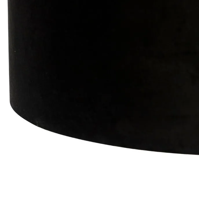 Hängelampe mit Veloursschirmen schwarz mit Gold 35 cm - Blitz II schwarz