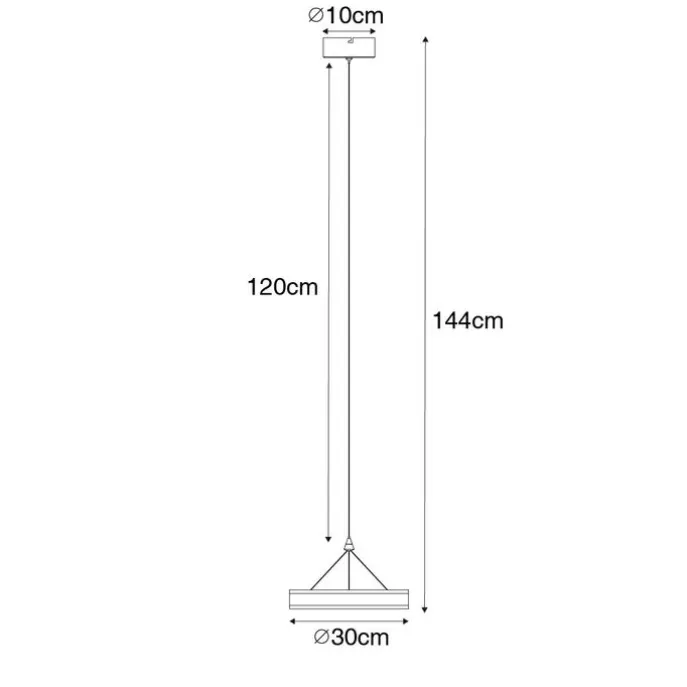 Hängelampe schwarz 30 cm inkl. LED 3-stufig dimmbar - Lyani