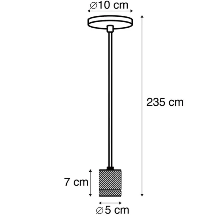 Hängelampe schwarz 1-flammig - Cavalux