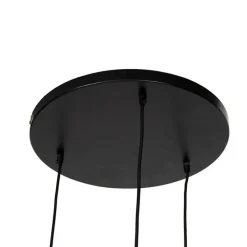 Hängelampe schwarz gold und kupfer rund 3-flammig - Sarella