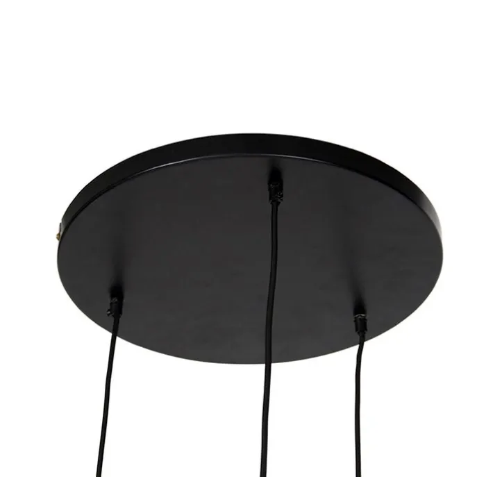 Hängelampe schwarz gold und kupfer rund 3-flammig - Sarella