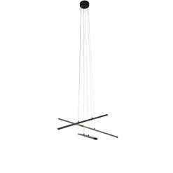 Hängelampe schwarz inkl. LED 3-Stufen dimmbar 6 Lichter - Jolanta