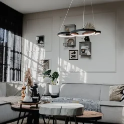 Hängelampe schwarz inkl. LED 3-Stufen dimmbar 3-flammig - Rondas