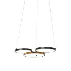 Hängelampe schwarz inkl. LED 3-Stufen dimmbar 3-flammig - Rondas