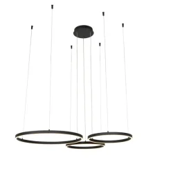 Hängelampe schwarz inkl. LED 3-stufig dimmbar 3-flammig - Anello