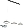 Hängelampe schwarz länglich inkl. LED 3-stufig dimmbar 3-Licht - Lyani
