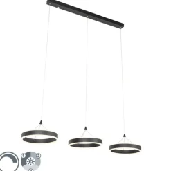 Hängelampe schwarz länglich inkl. LED 3-stufig dimmbar 3-Licht - Lyani