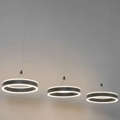 Hängelampe schwarz länglich inkl. LED 3-stufig dimmbar 3-Licht - Lyani