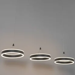 Hängelampe schwarz länglich inkl. LED 3-stufig dimmbar 3-Licht - Lyani