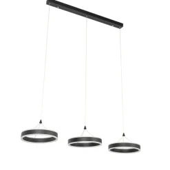 Hängelampe schwarz länglich inkl. LED 3-stufig dimmbar 3-Licht - Lyani