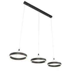 Hängelampe schwarz länglich inkl. LED 3-stufig dimmbar 3-Licht - Lyani