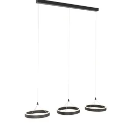 Hängelampe schwarz länglich inkl. LED 3-stufig dimmbar 3-Licht - Lyani