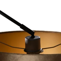 Hängelampe Schwarz mit bronzefarbenem Samtschirm 35cm - Blitz