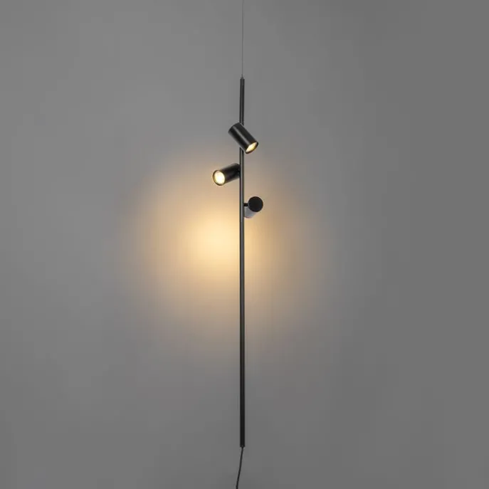 Hängelampe schwarz mit Fußschalter 3 Lichter - Jeana Luxe