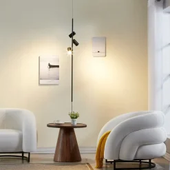 Hängelampe schwarz mit Fußschalter 3 Lichter - Jeana Luxe