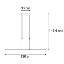 Hängelampe schwarz mit Gold inkl. LED dimmbar - Fett