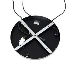 Hängelampe schwarz mit Gold und Rauchglas inkl. 3 PUCC - Zuzanna