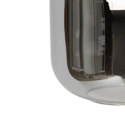 Hängelampe schwarz mit Gold und Rauchglas inkl. 3 PUCC - Zuzanna