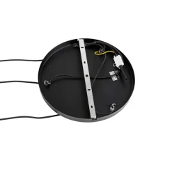 Hängelampe schwarz mit Gold und Rauchglas, 3-flammig, rund – Kyan