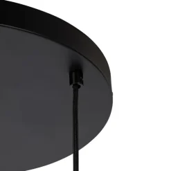 Hängelampe schwarz mit Gold und Rauchglas, 3-flammig, rund – Kyan