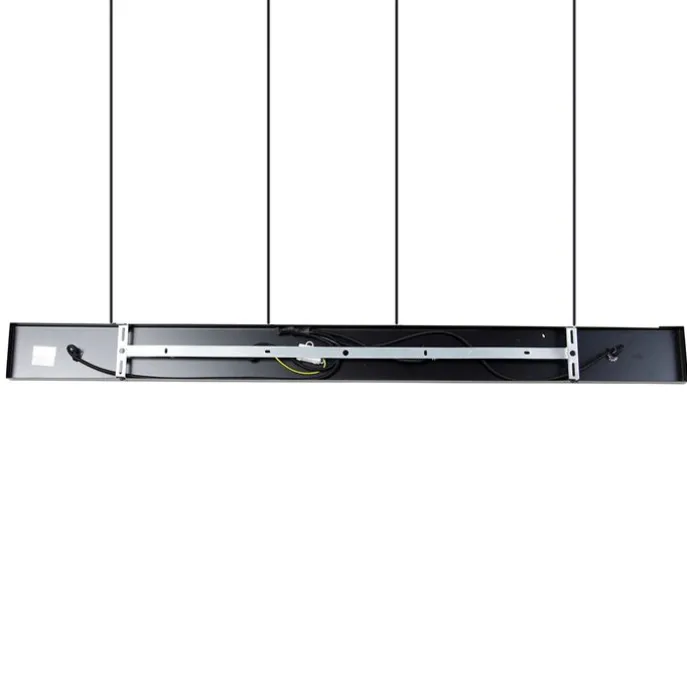 Hängelampe schwarz mit Gold und Rauchglas inkl. 4 PUCC - Zuzanna