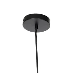 Hängelampe schwarz mit Gold und Rauchglas inkl. PUCC - Zuzanna