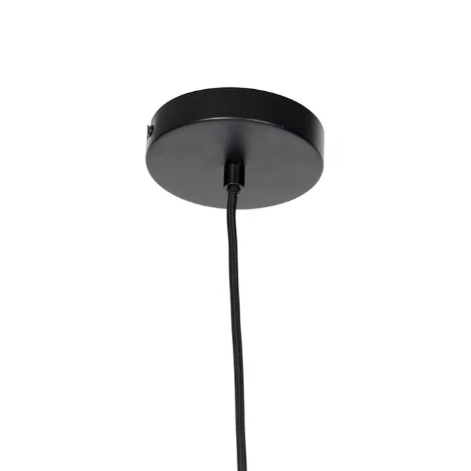 Hängelampe schwarz mit Gold und Rauchglas inkl. PUCC - Zuzanna