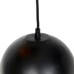 Hängelampe schwarz mit goldener Innenausstattung 7-flammig - Crooked Cluster