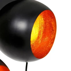 Hängelampe schwarz mit goldener Innenausstattung 7-flammig - Crooked Cluster