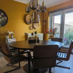 Hängelampe schwarz mit Gold mit Rauchglas 5-flammig – Zuzanna