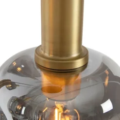 Hängelampe schwarz mit Gold mit Rauchglas 5-flammig – Zuzanna