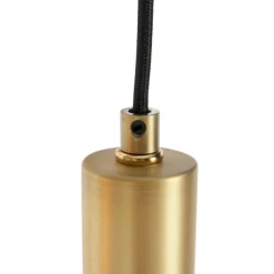 Hängelampe schwarz mit Gold mit Rauchglas inkl. 5 PUCC - Zuzanna