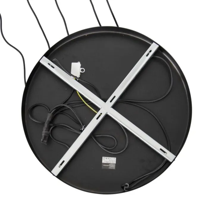 Hängelampe schwarz mit Gold mit Rauchglas inkl. 5 PUCC - Zuzanna