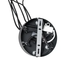 Hängelampe schwarz mit Messing und Rauchglas 6 Lichter - Vidro