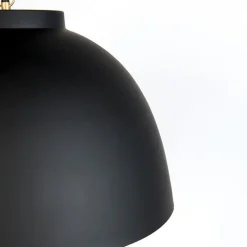 Hängelampe schwarz mit Messing innen 60 cm - Hoodi