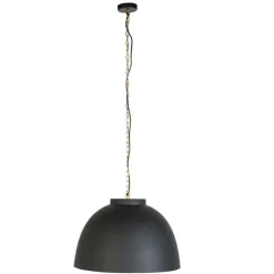 Hängelampe schwarz mit Messing innen 60 cm - Hoodi