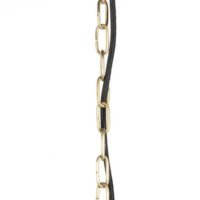 Hängelampe schwarz mit Messing innen 60 cm - Hoodi