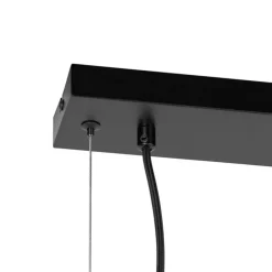 Hängelampe schwarz mit Opalglas 8-flammig länglich - Uvas