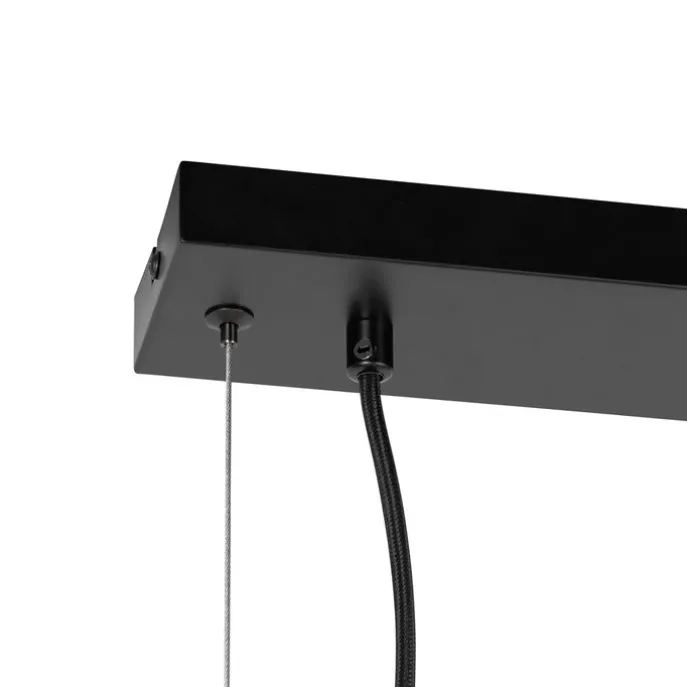 Hängelampe schwarz mit Opalglas 8-flammig länglich - Uvas