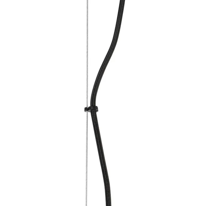 Hängelampe schwarz mit Opalglas 8-flammig länglich - Uvas